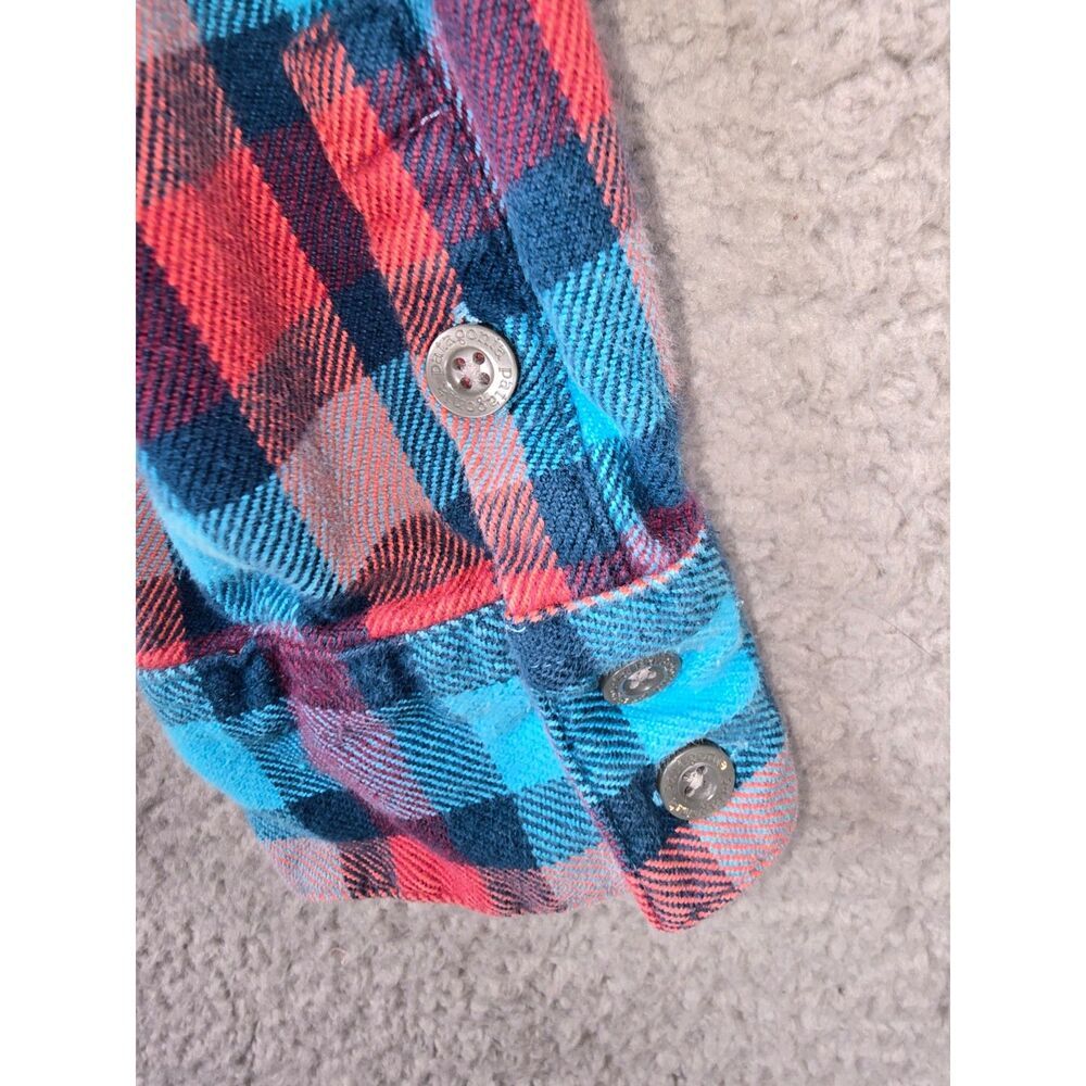 Patagonia Flannel Shirt Blue Red Plaid Size 10 Organic Cotton Outdoor Button Up - Picture 7 of 12